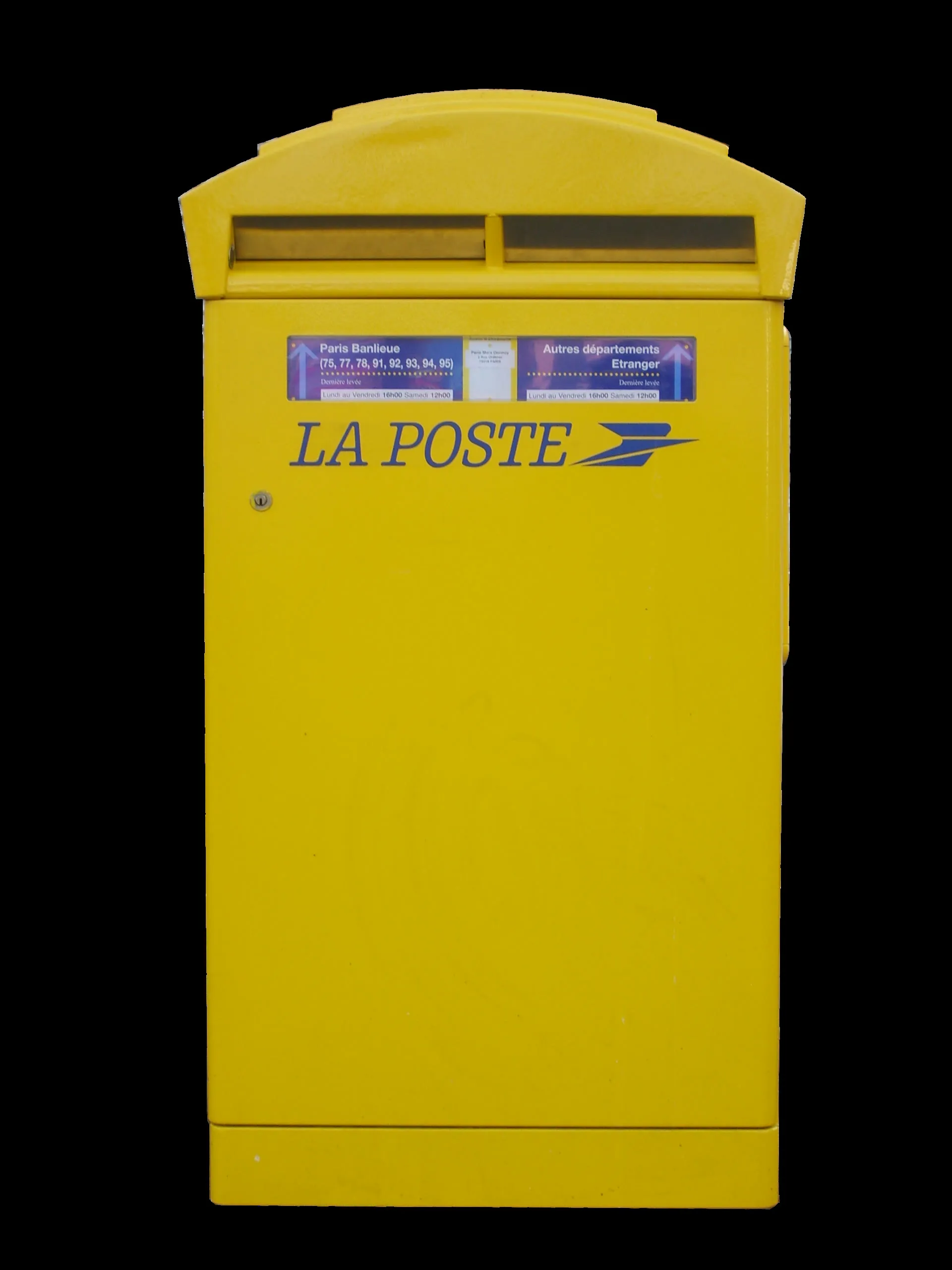 Boîte aux lettres jaune de La Poste